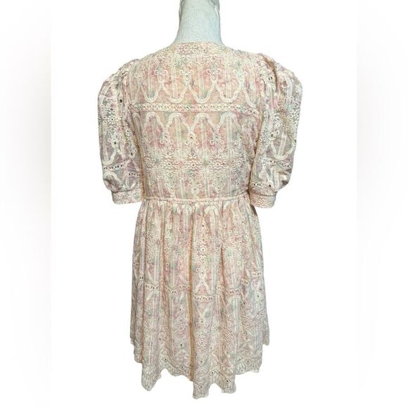 En Saison Womens Kiera Eyelet Floral Embroidered Midi Dress Preppy Boho Cottage - Picture 4 of 5